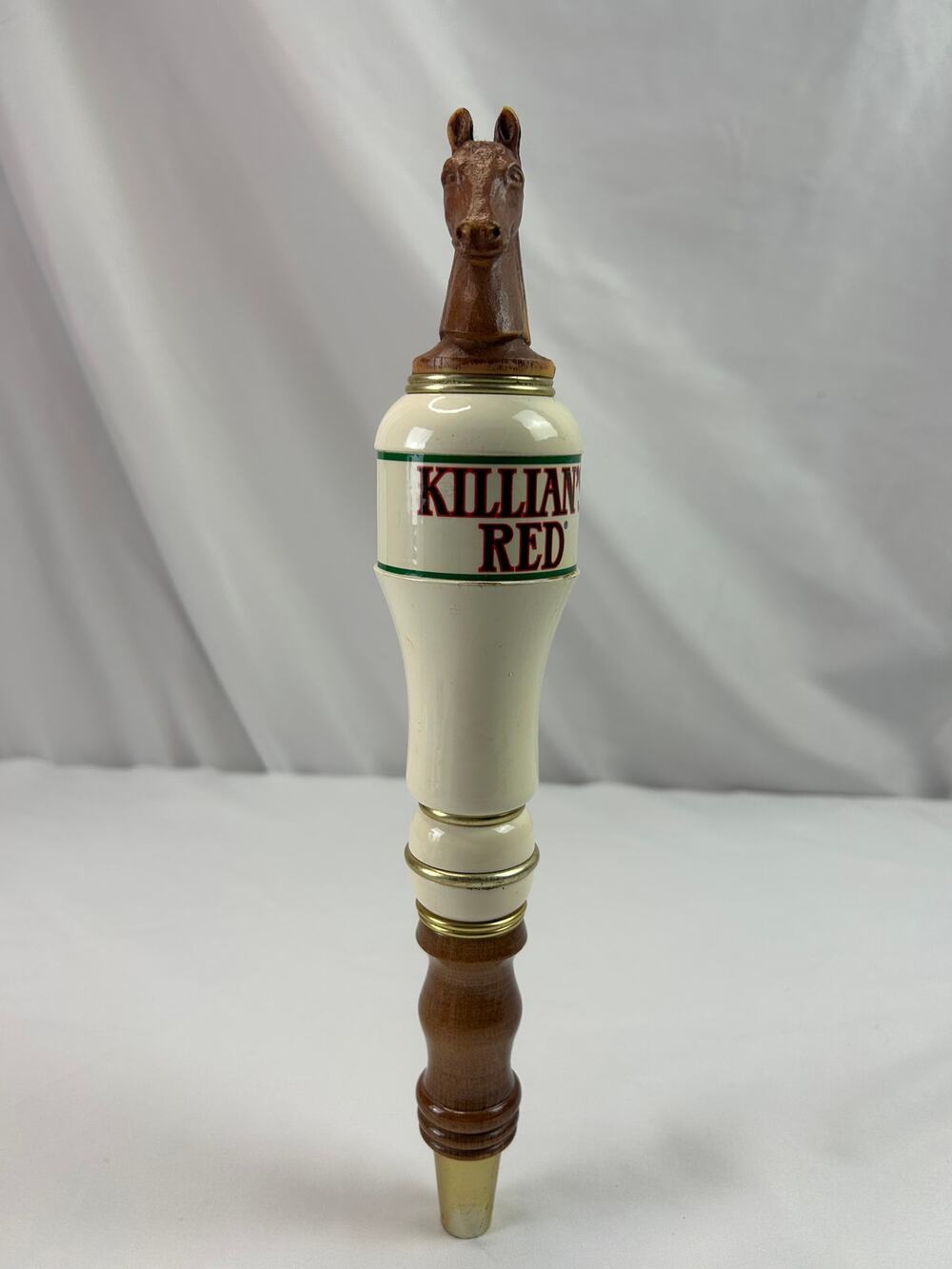 George Killian's Irish Red Horse Head Ceramic Wood Beer Tap Handle 12in
